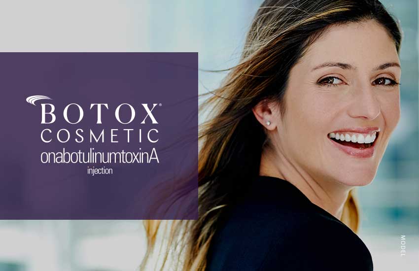 Banner ad for Botox with a smiling female model
